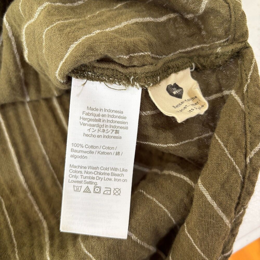 Madewell Olive Green Pinstripe Button-Up Shirt - Picture 5 of 9